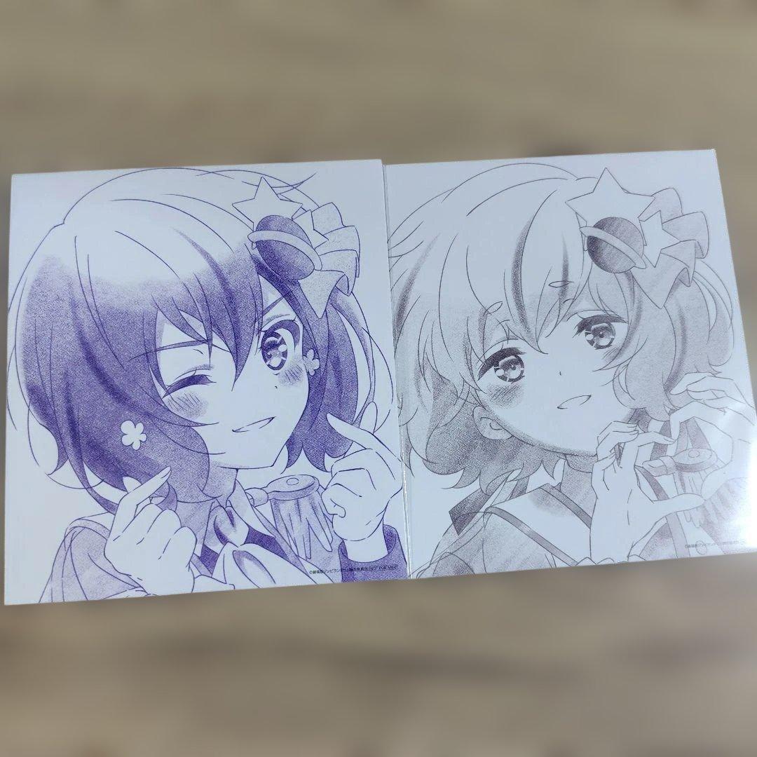 ゾンビランドサガ ミニ色紙風カード 紺野純子 水野愛 セット 入場者プレゼント