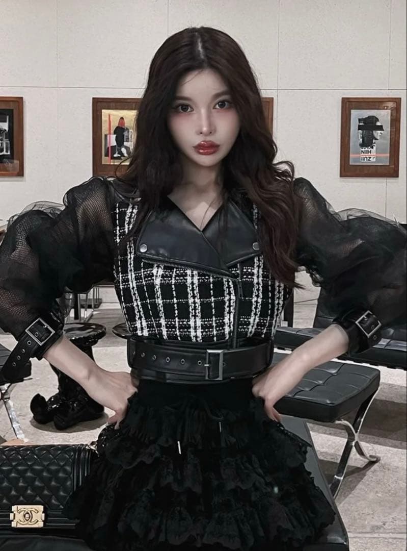 メッシュデザインライダースジャケット